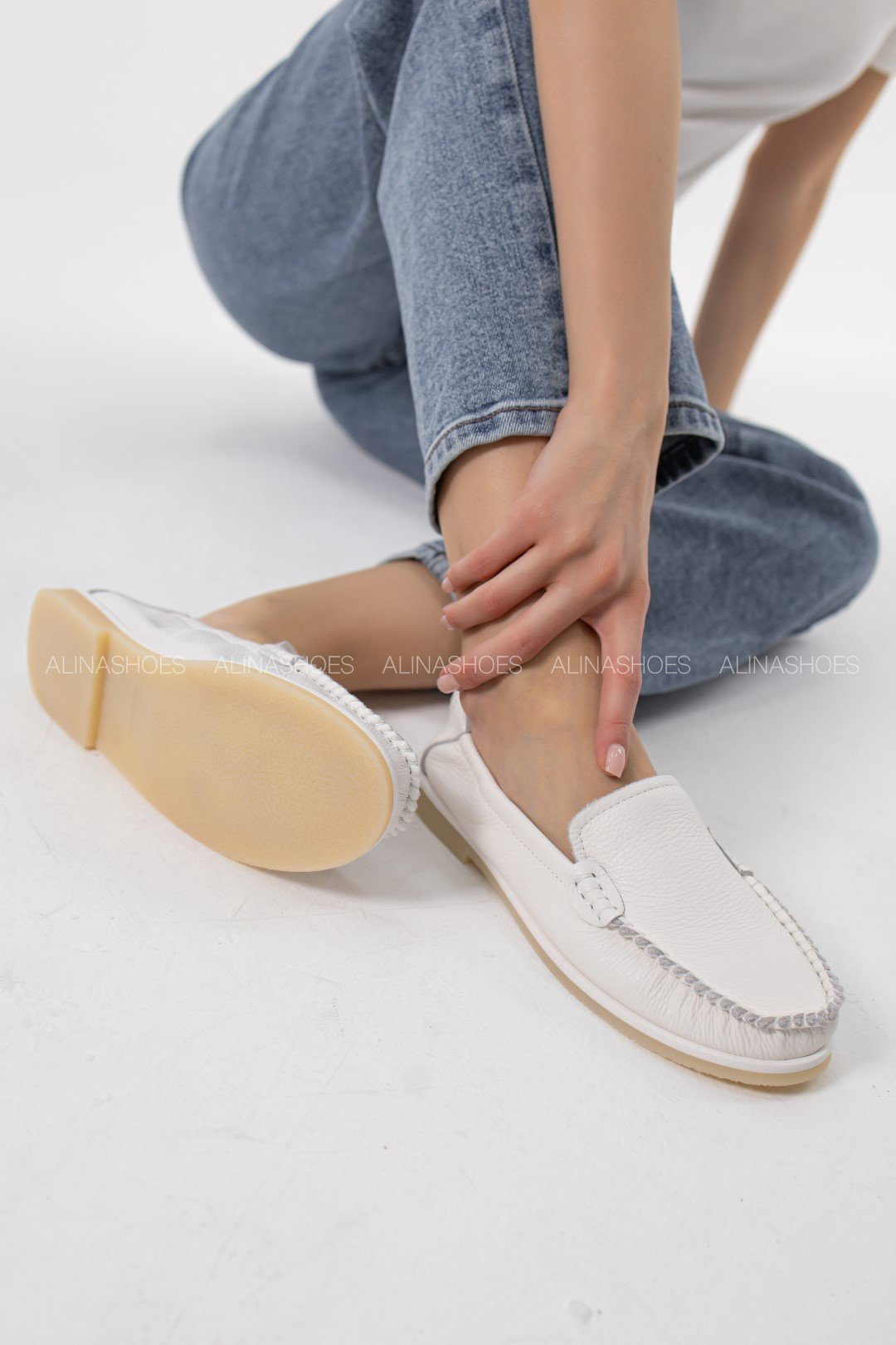 Мокасины alinashoes белый купить,NaN