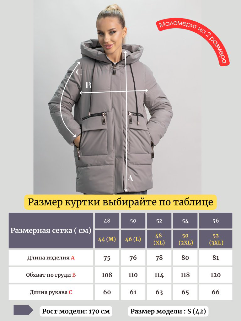 Зимняя куртка alinashoes серый купить,NaN