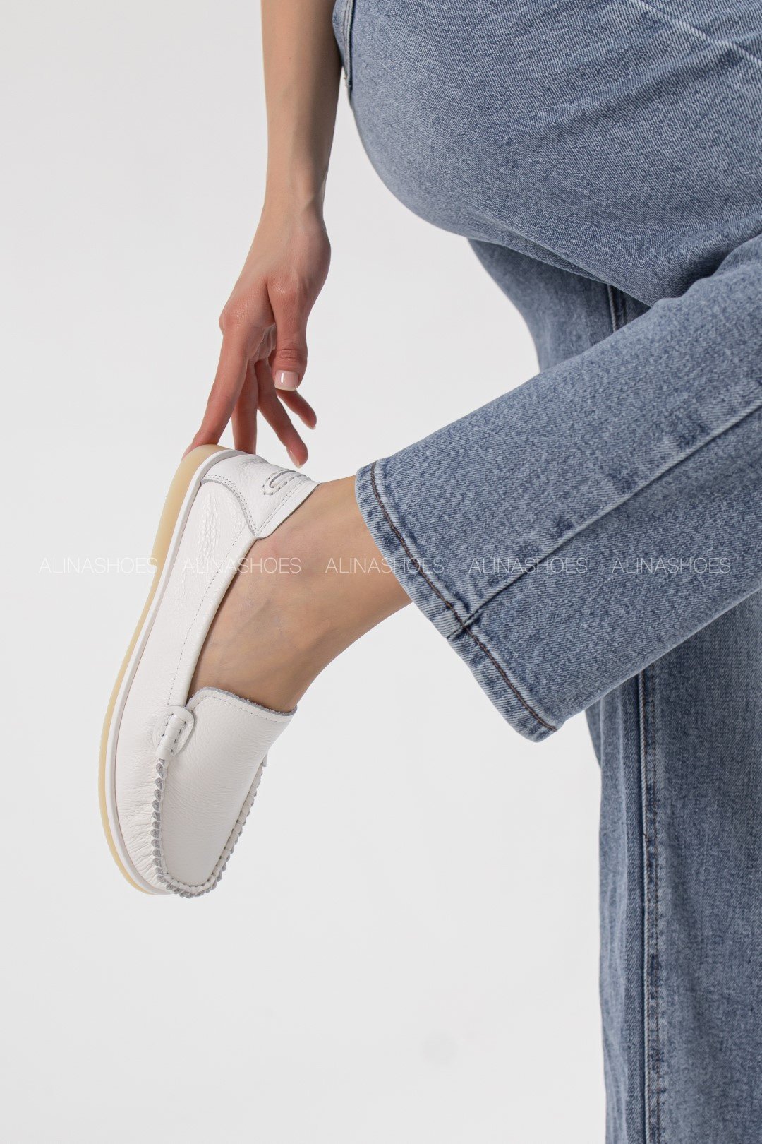Мокасины alinashoes белый купить,NaN