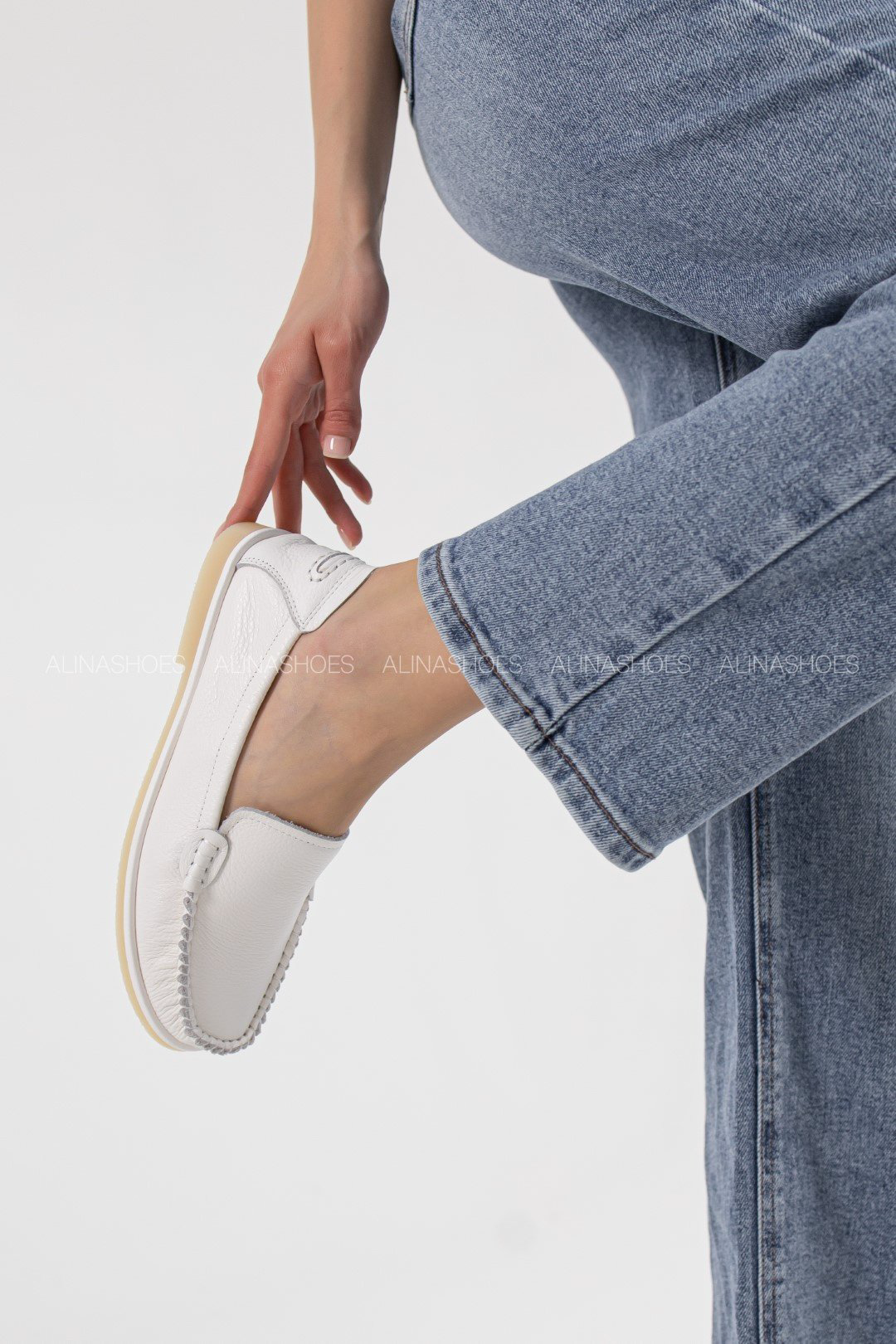 Мокасины alinashoes белый купить,NaN
