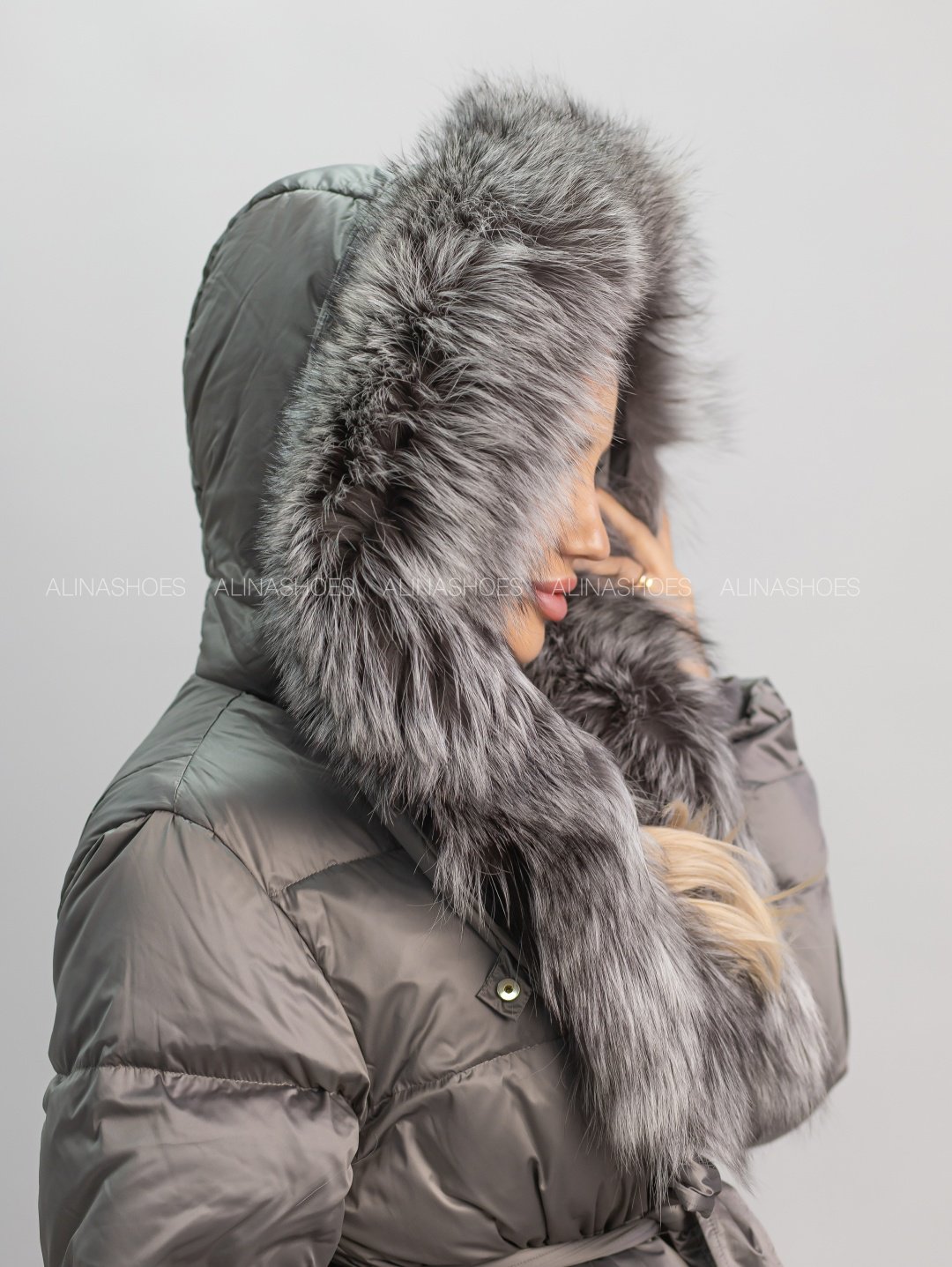 Пуховик alinashoes серый купить,NaN