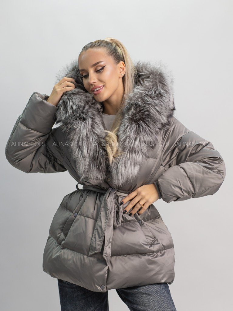 Пуховик alinashoes серый купить,NaN