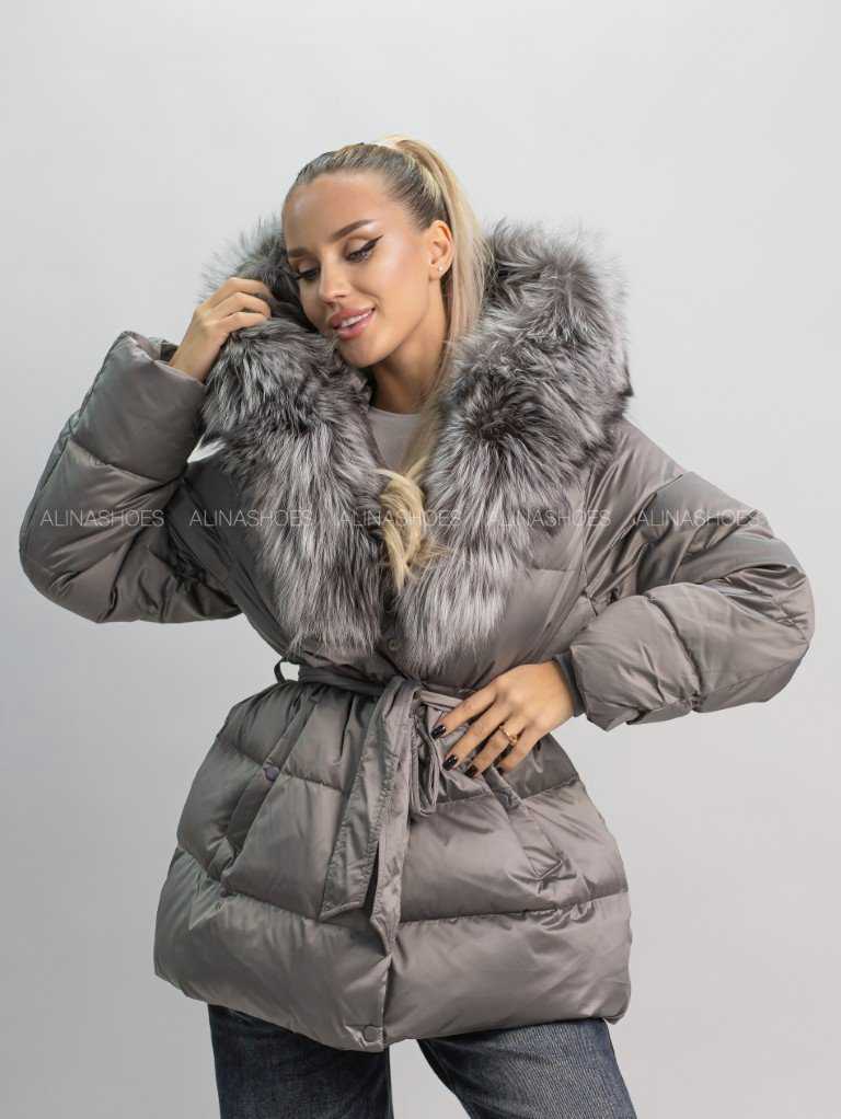 Пуховик alinashoes серый купить,NaN