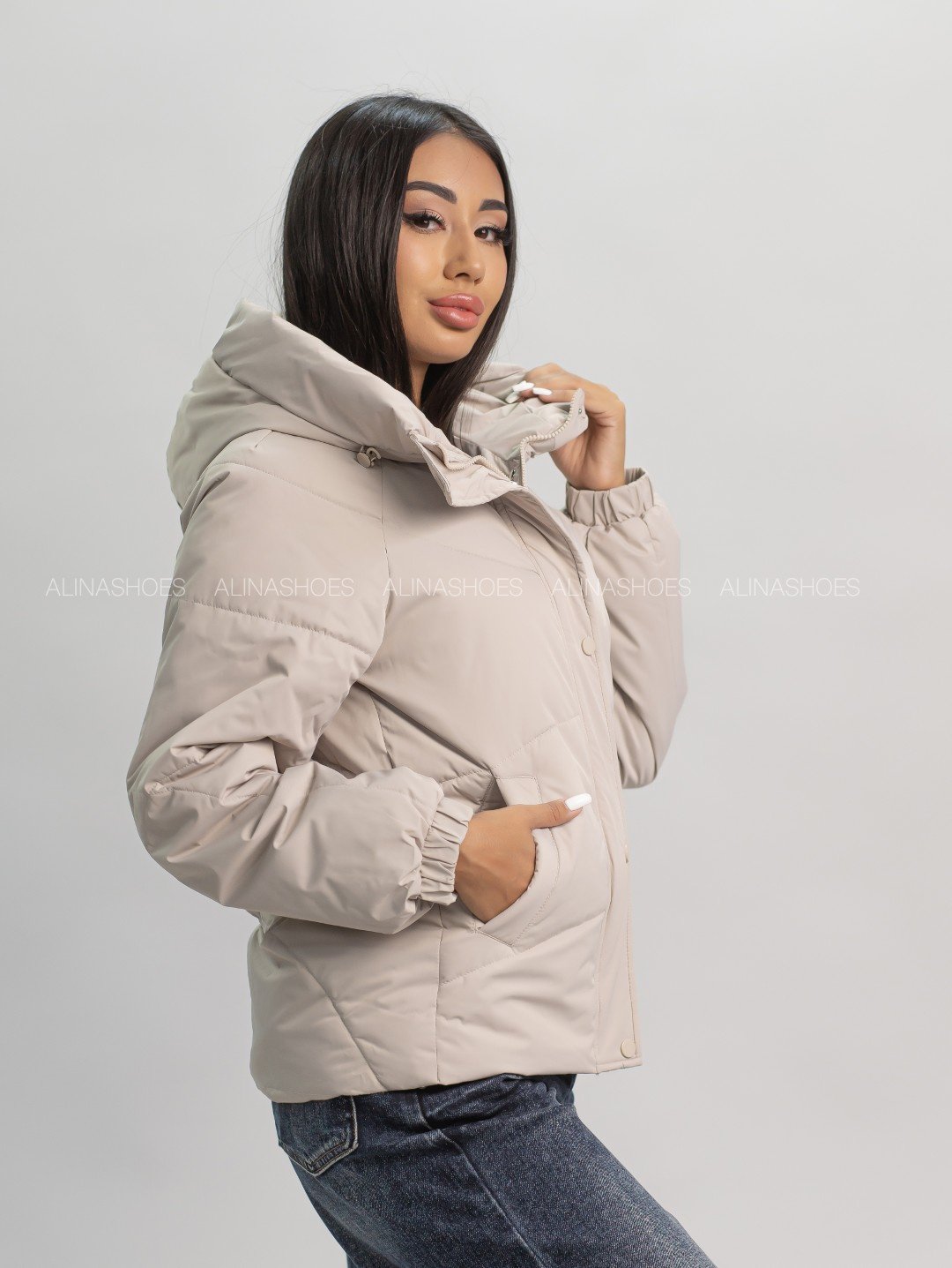 Демисезонная куртка alinashoes светло-бежевый купить,NaN