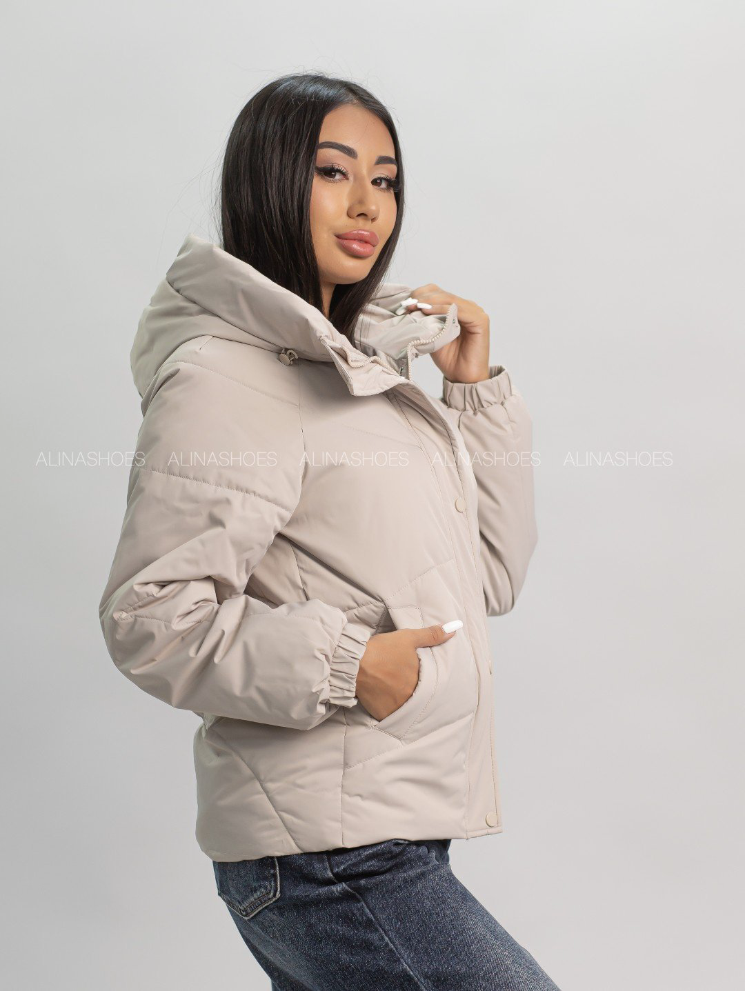 Демисезонная куртка alinashoes светло-бежевый купить,NaN