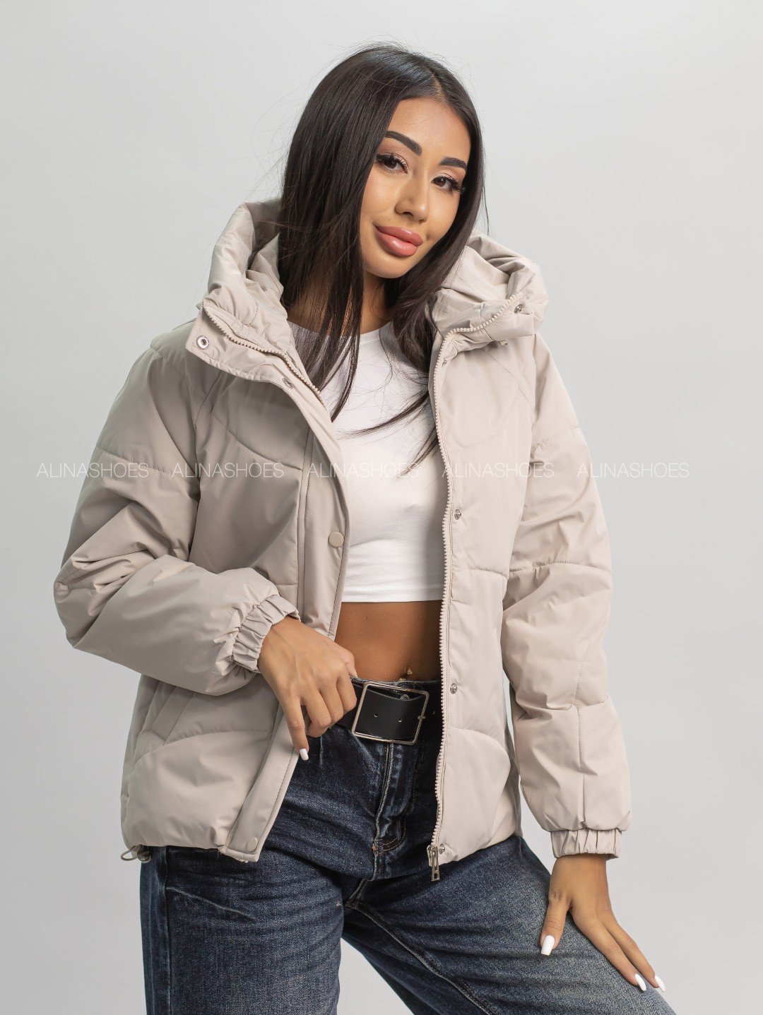 Демисезонная куртка alinashoes светло-бежевый купить,NaN