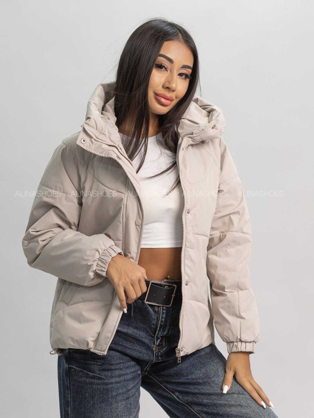 Демисезонная куртка alinashoes светло-бежевый купить,NaN
