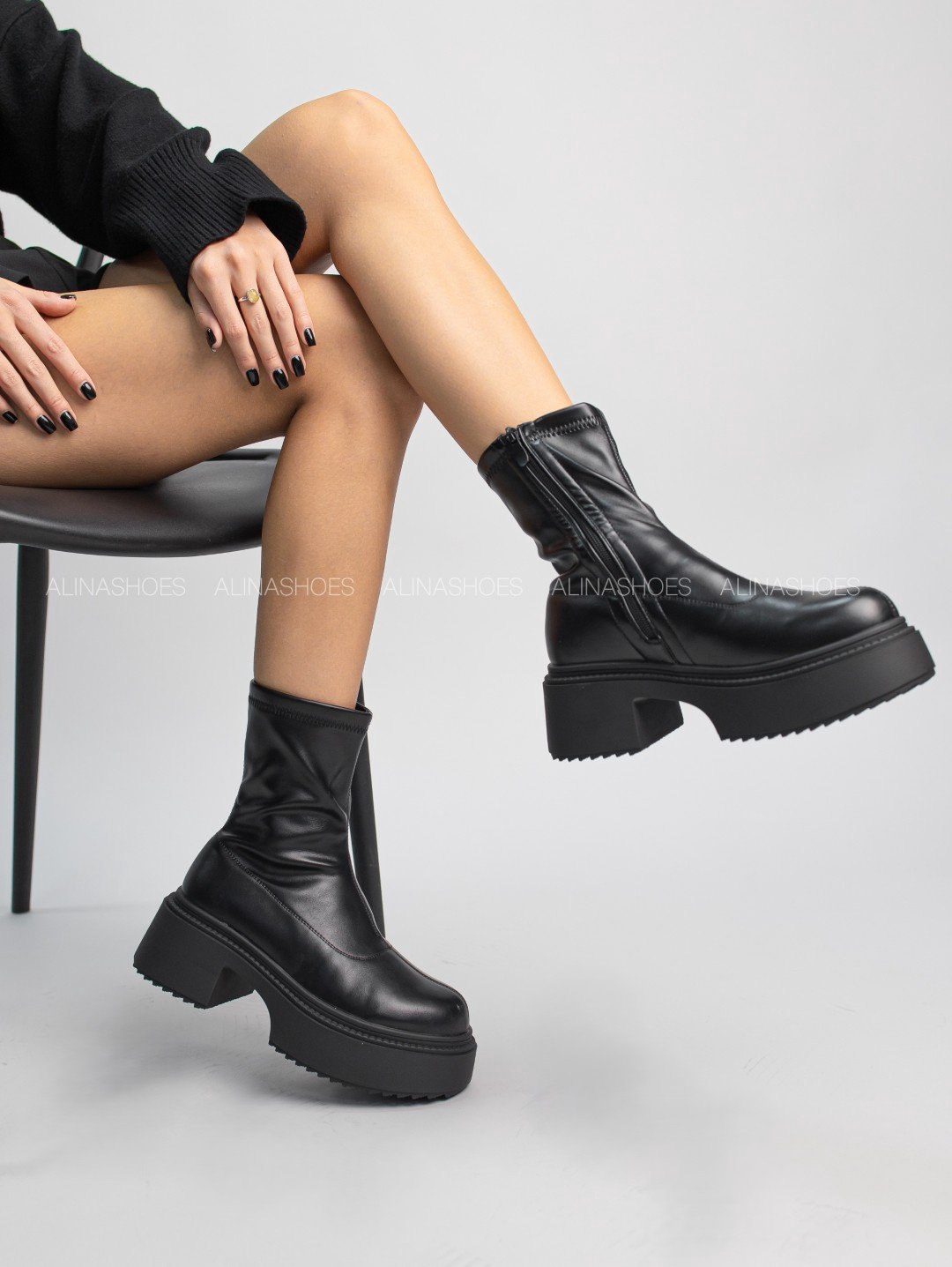 Ботинки alinashoes черный купить,NaN