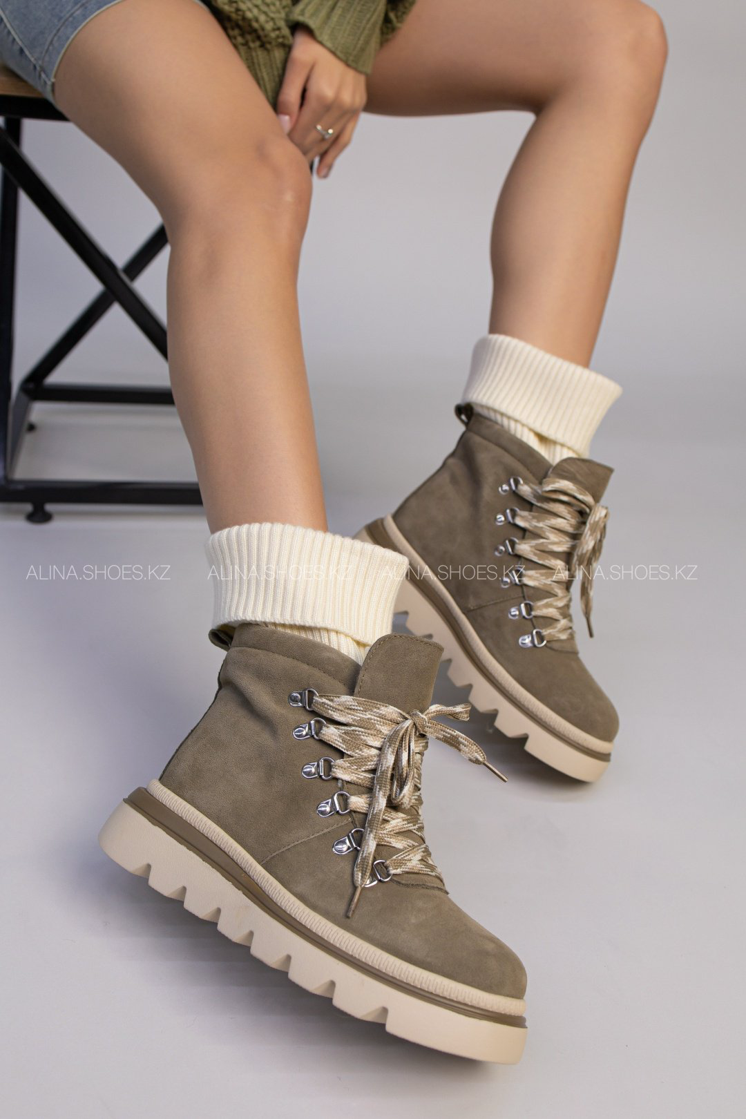 Ботинки alinashoes хаки купить,NaN
