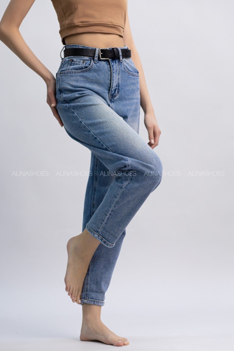 Джинсы джинсы-мом alinashoes синий купить,NaN