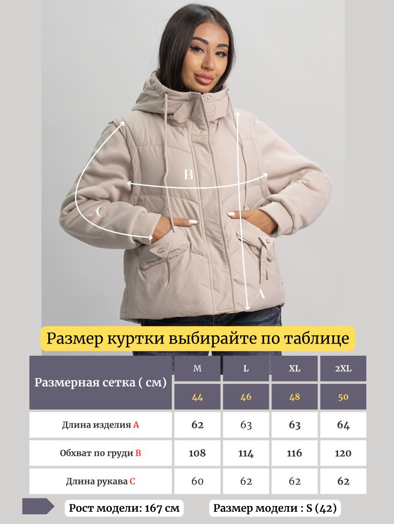 Демисезонная куртка alinashoes светло-бежевый купить,NaN