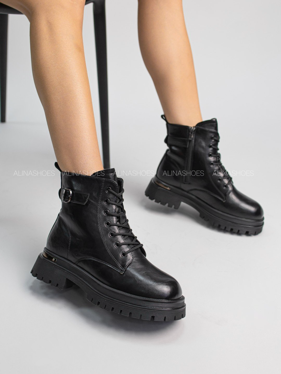 Ботинки alinashoes black 40 купить,NaN