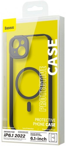 Чехол Baseus для Apple iPhone 14 прозрачный-черный - ForteMarket Чехол Baseus для Apple iPhone 14 прозрачный-черный купить,0
