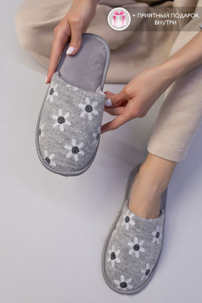 Тапочки alinashoes графит купить,NaN