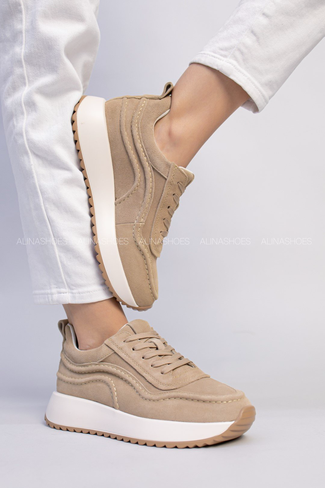 Кроссовки alinashoes бежевый купить,NaN