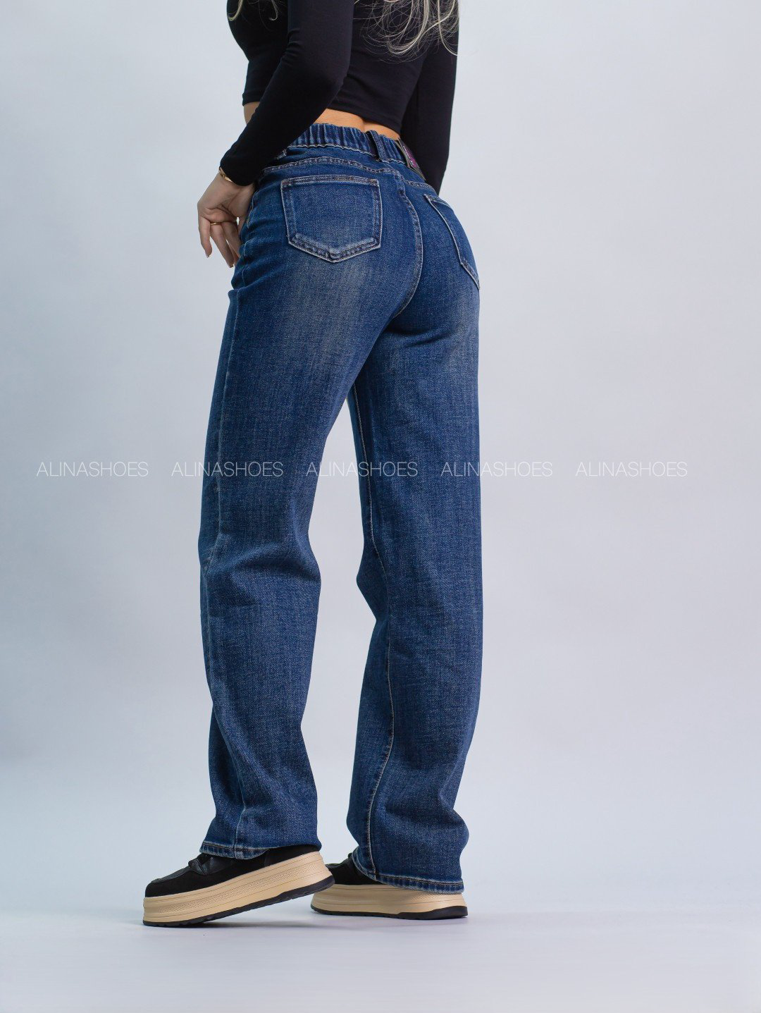 Джинсы прямые alinashoes синий купить,NaN