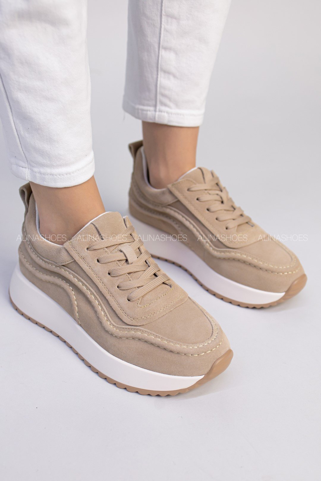 Кроссовки alinashoes бежевый купить,NaN