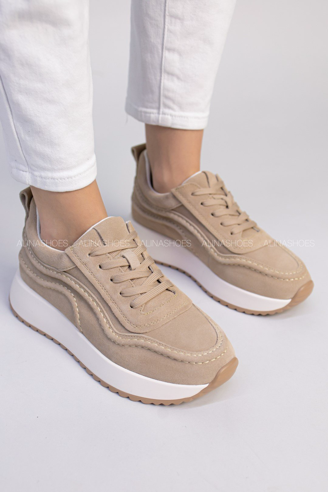 Кроссовки alinashoes бежевый купить,NaN