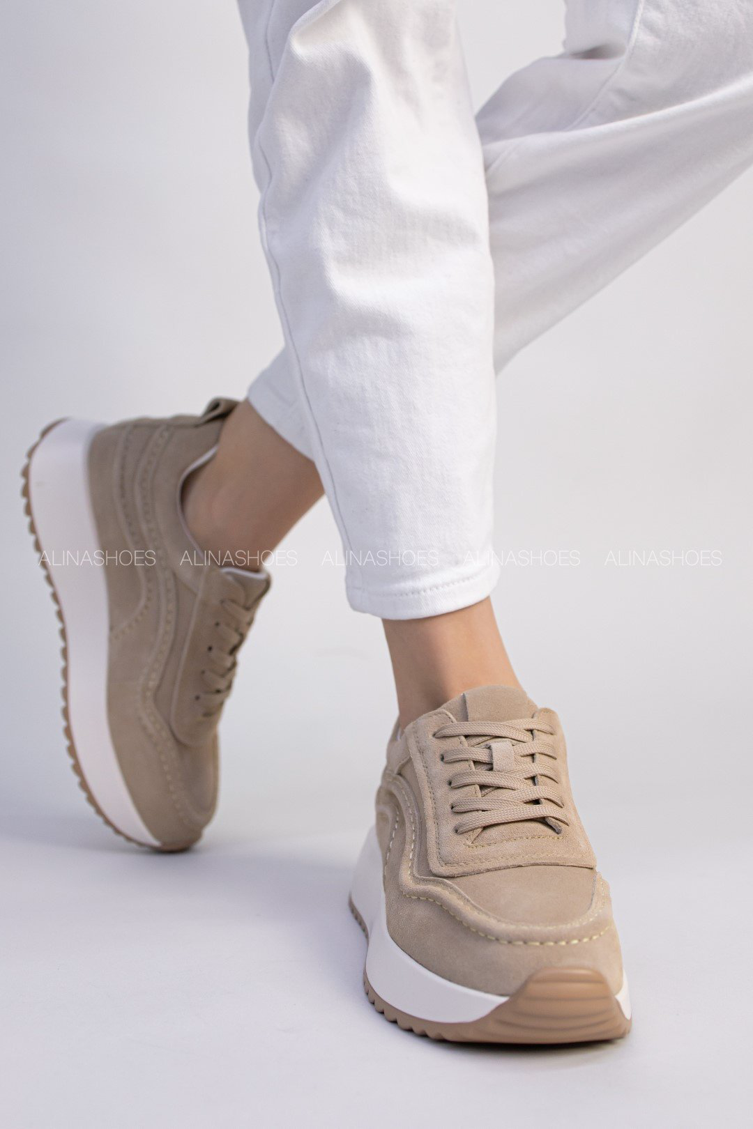 Кроссовки alinashoes бежевый купить,NaN