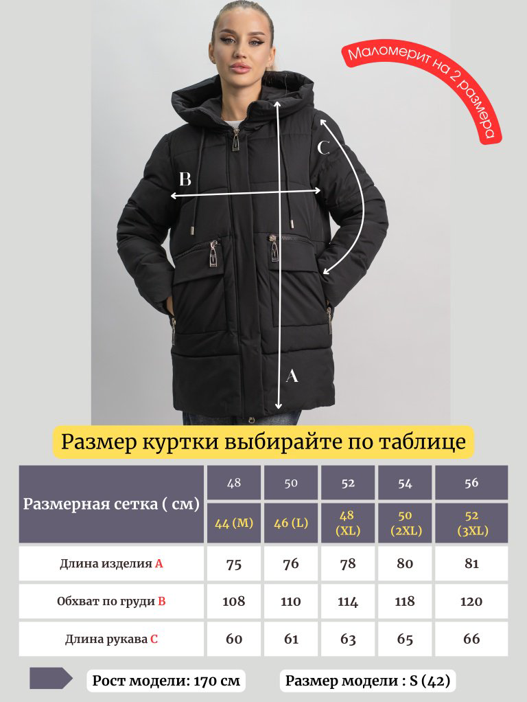 Зимняя куртка alinashoes черный купить,NaN