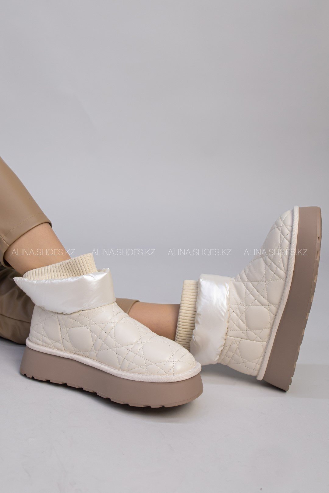 Дутики alinashoes бежевый купить,NaN