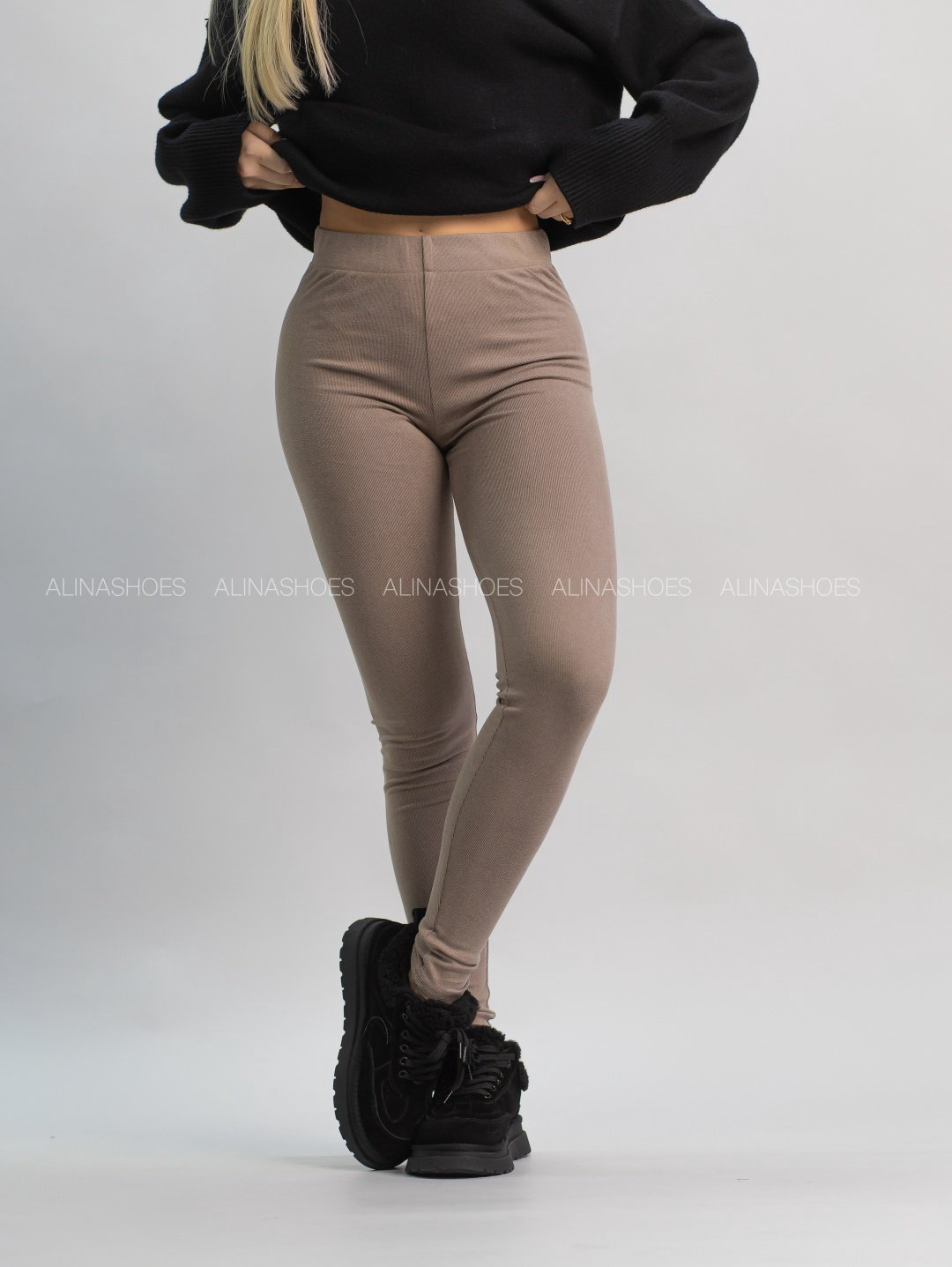 Леггинсы alinashoes коричневый купить,NaN