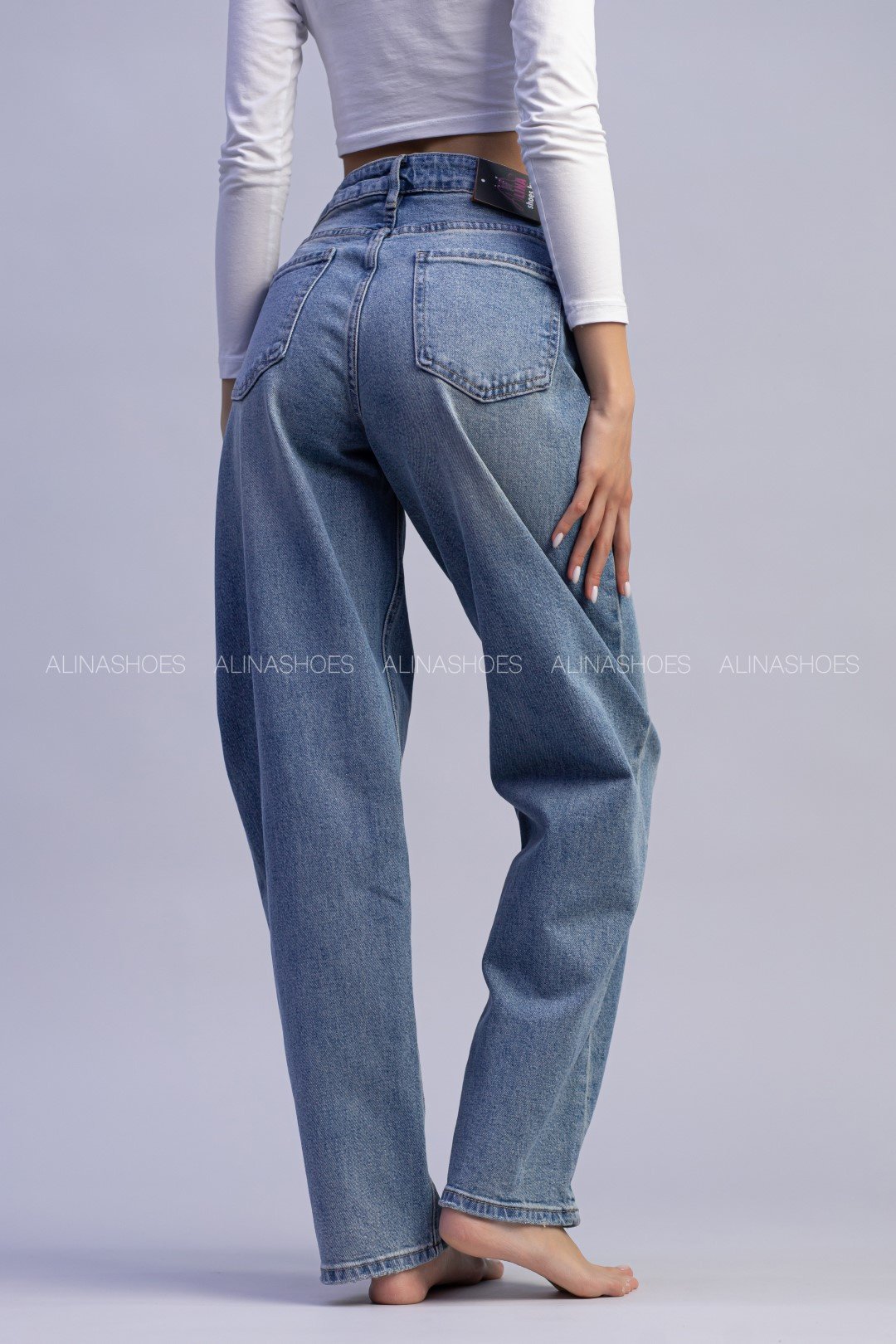 Джинсы багги alinashoes синий купить,NaN