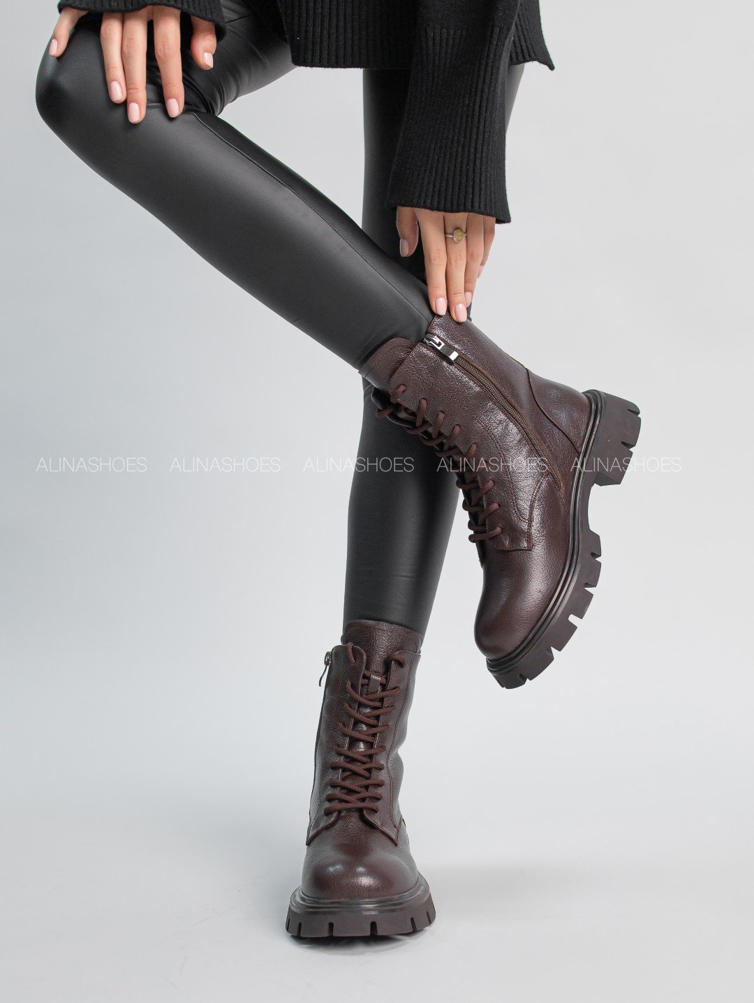 Ботинки alinashoes коричневый купить,NaN