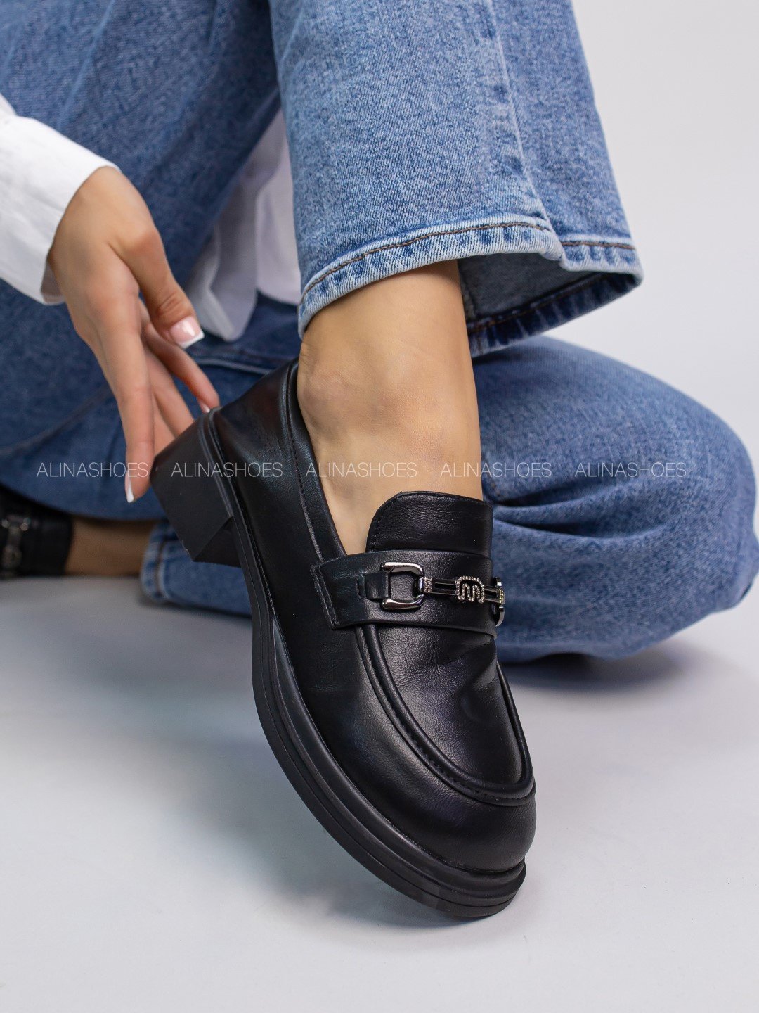 Лоферы alinashoes black 37 купить,NaN
