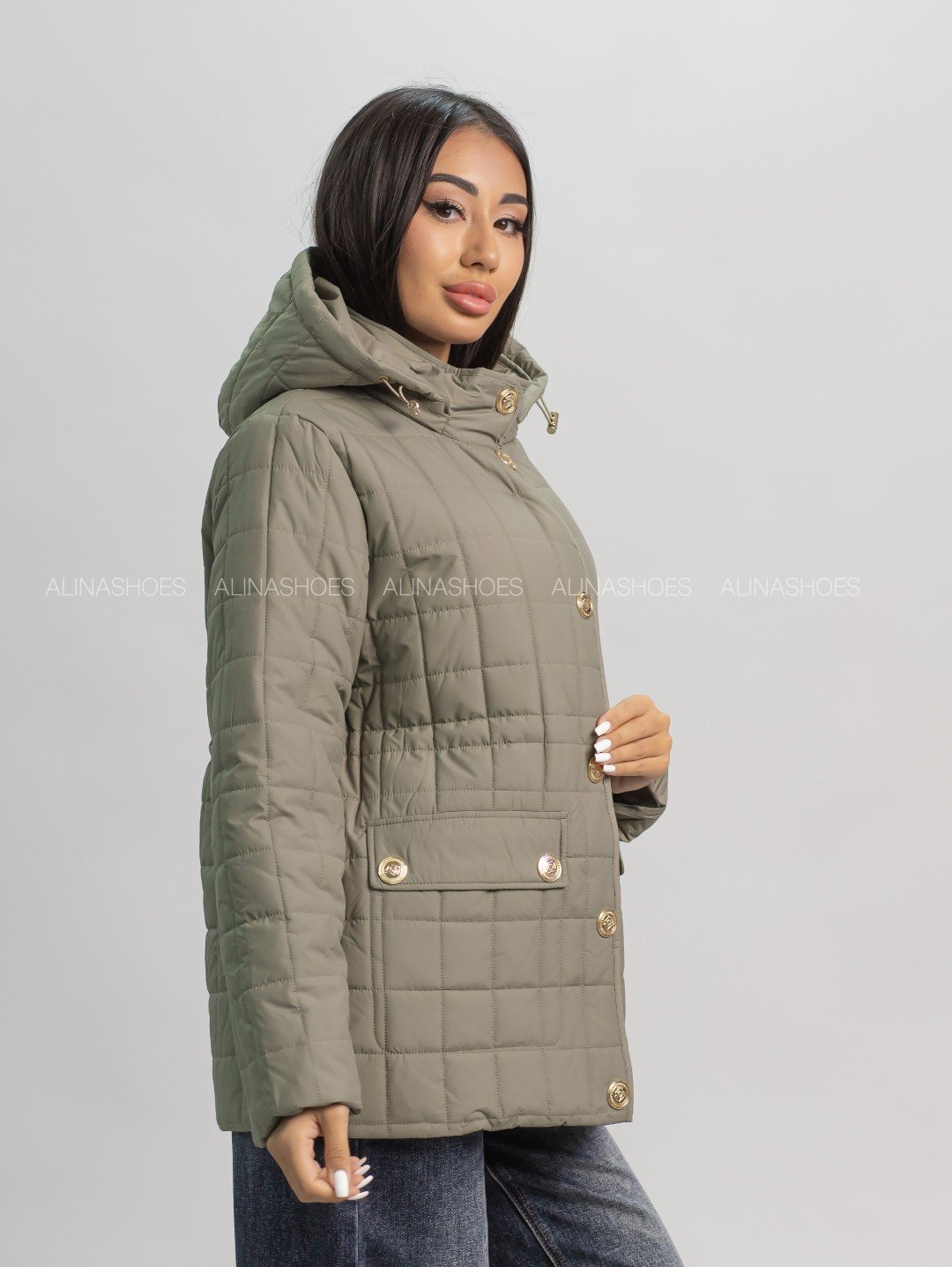 Демисезонная куртка alinashoes хаки купить,NaN