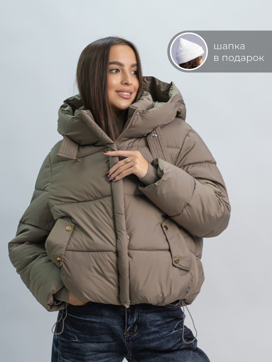 Зимняя куртка alinashoes темно-бежевый купить,NaN