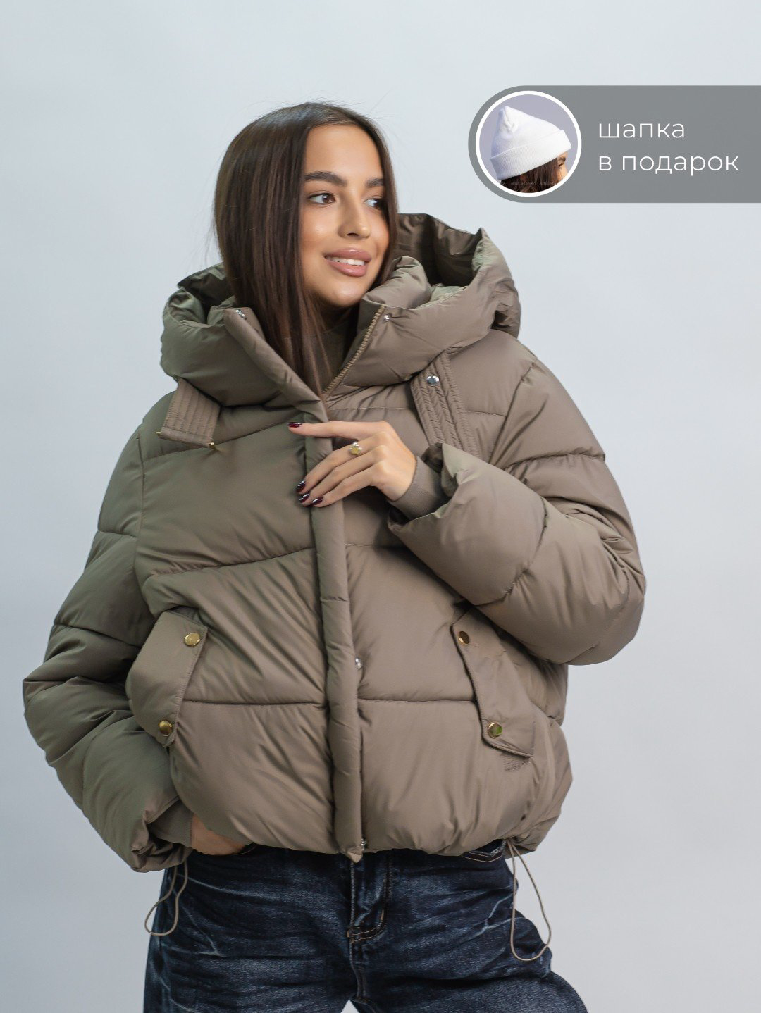 Зимняя куртка alinashoes темно-бежевый купить,NaN