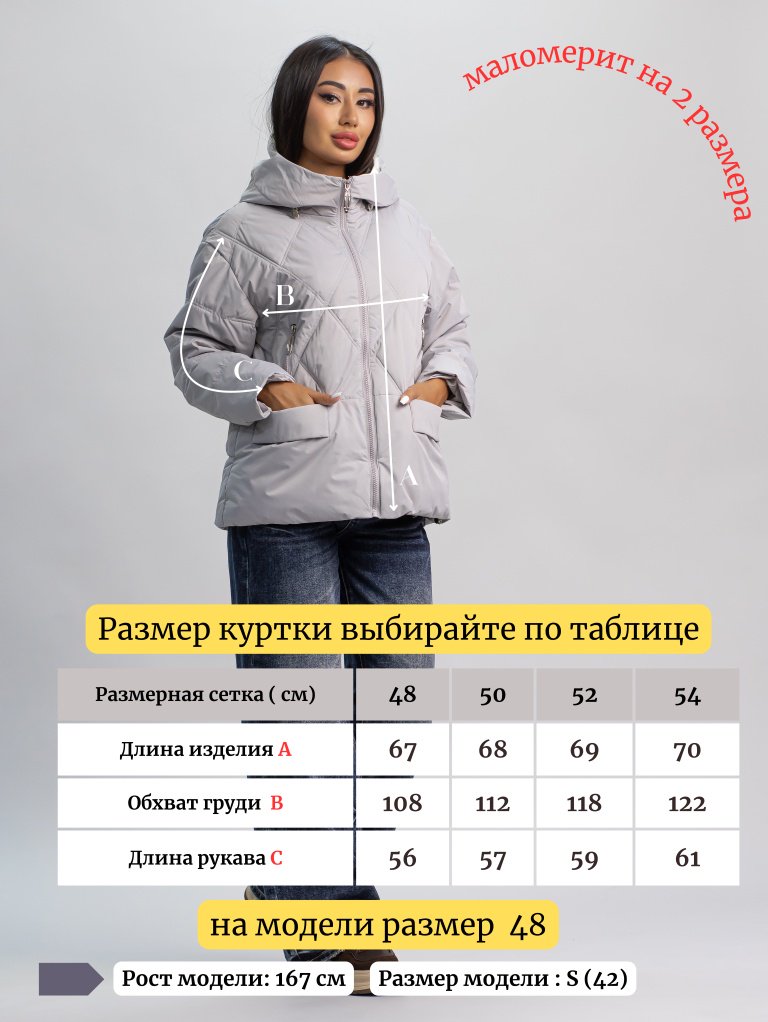 Демисезонная куртка alinashoes серый купить,NaN