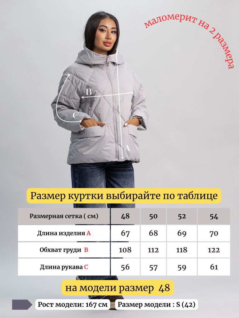 Демисезонная куртка alinashoes серый купить,NaN