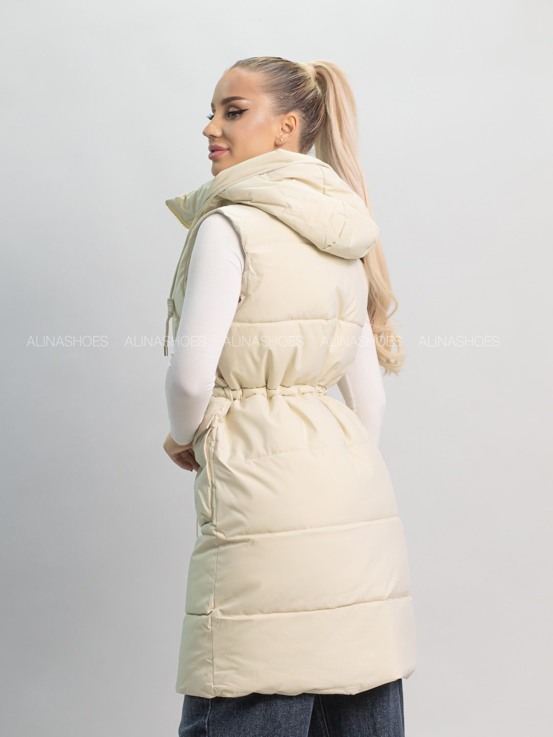 Жилет alinashoes бежевый купить,NaN