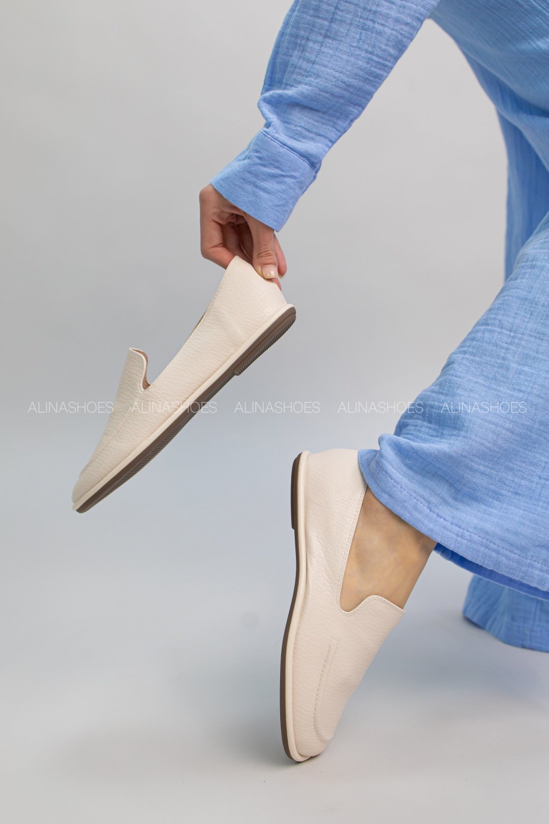 Мокасины alinashoes бежевый купить,NaN