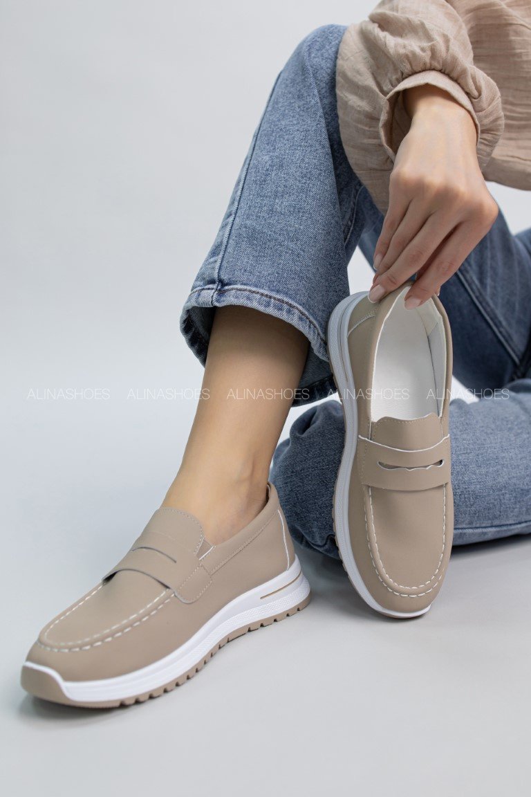 Мокасины alinashoes бежевый купить,NaN
