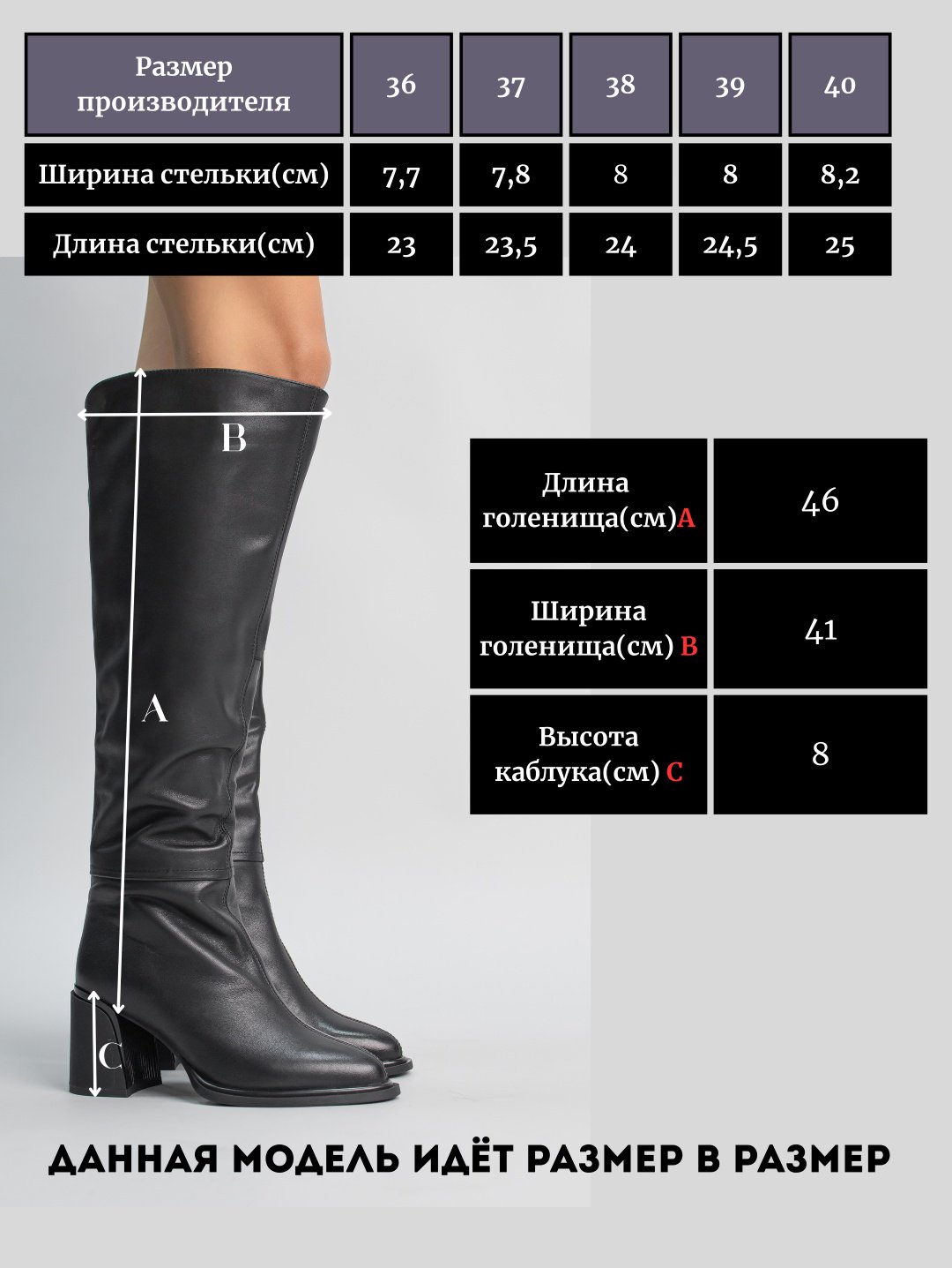 Сапоги alinashoes black 40 купить,NaN
