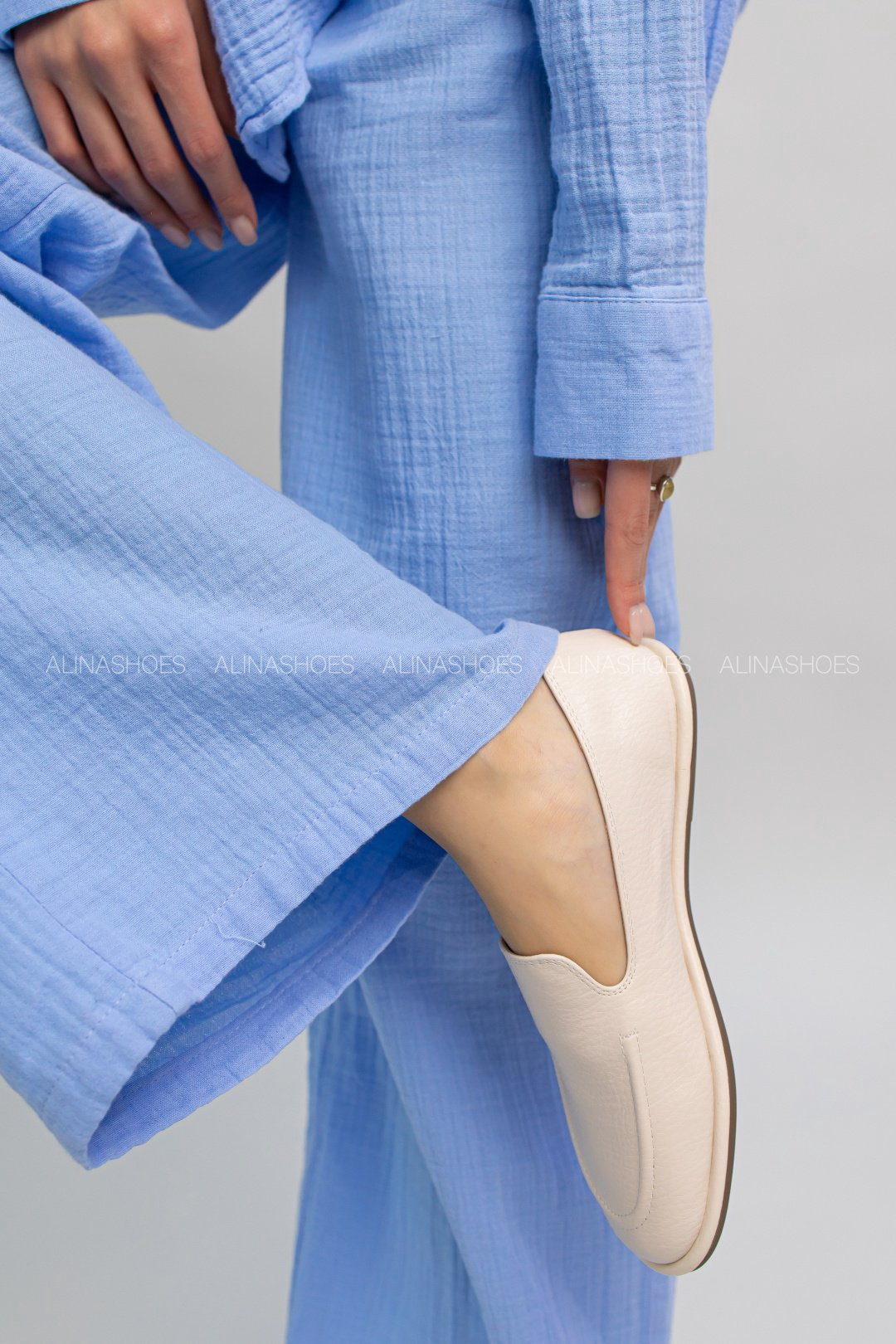 Мокасины alinashoes бежевый купить,NaN