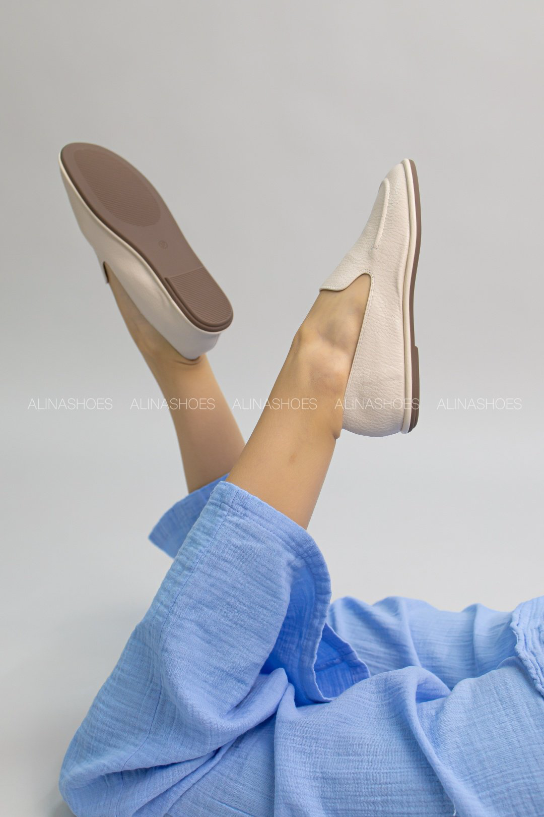 Мокасины alinashoes бежевый купить,NaN