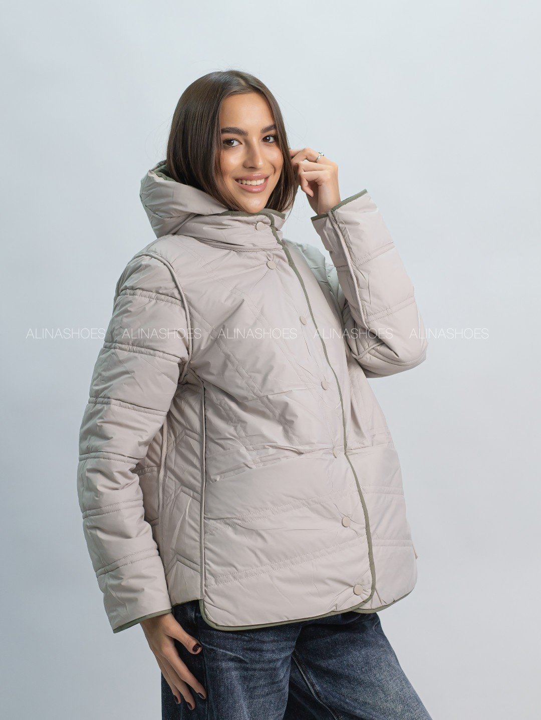 Демисезонная куртка alinashoes хаки купить,NaN
