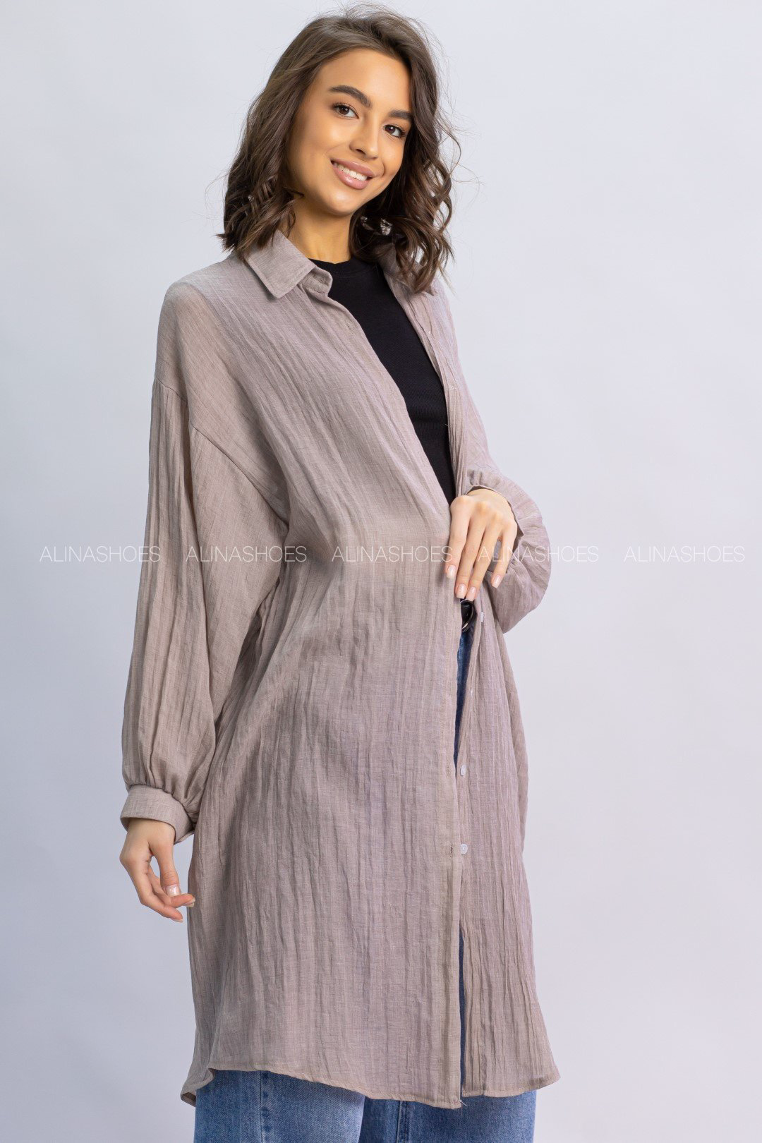 Рубашка alinashoes коричневый купить,NaN