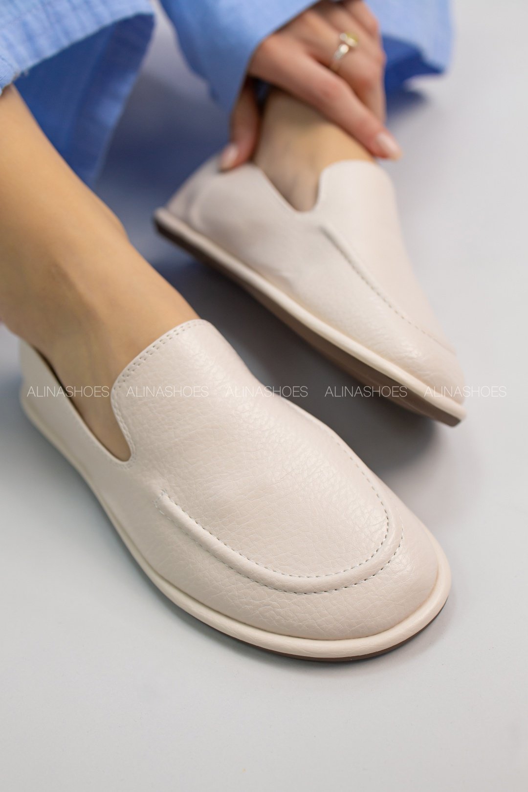 Мокасины alinashoes бежевый купить,NaN