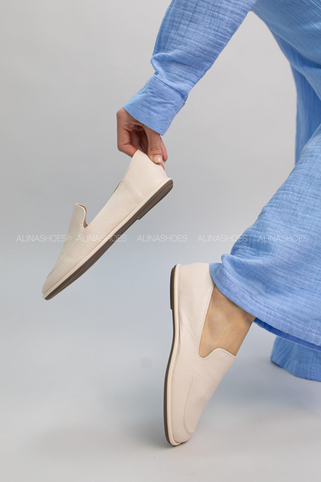 Мокасины alinashoes бежевый купить,NaN