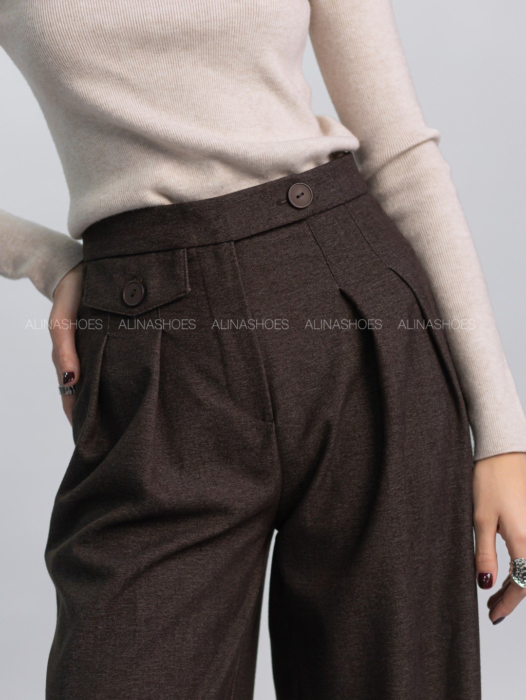 Повседневные брюки alinashoes коричневый купить,NaN