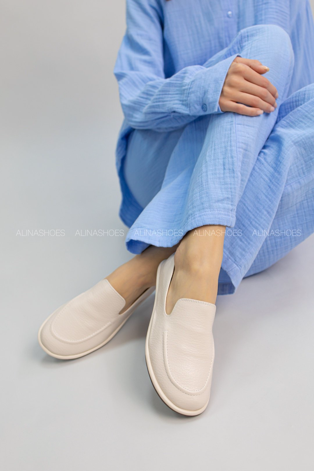 Мокасины alinashoes бежевый купить,NaN