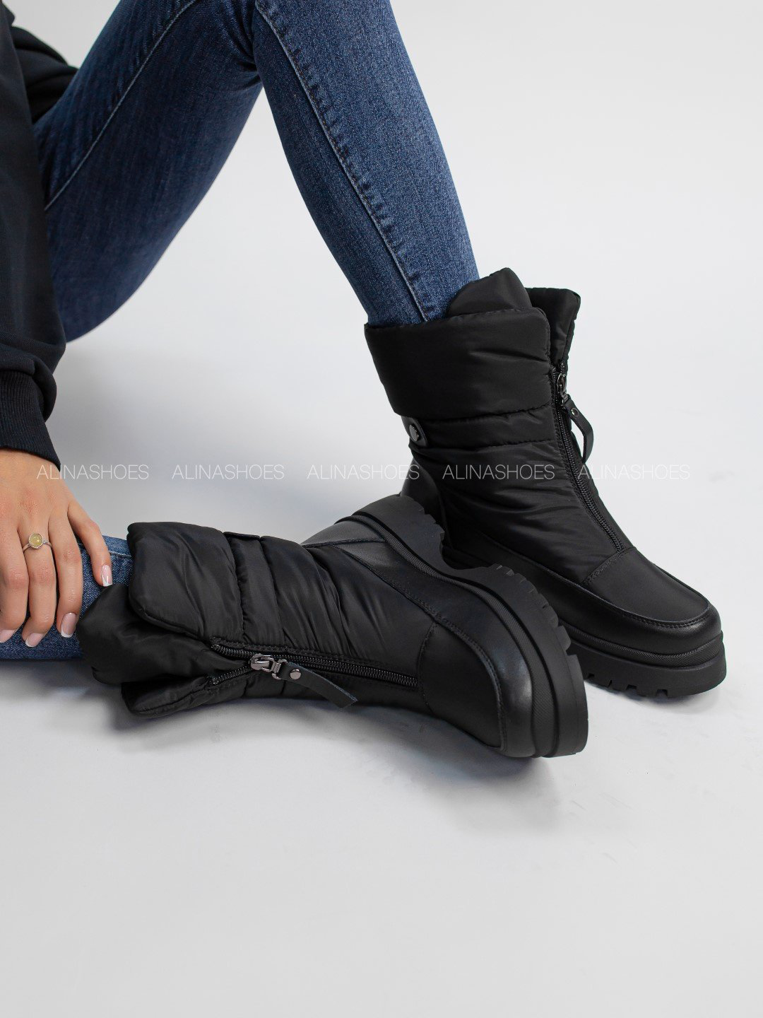 Дутики alinashoes черный купить,NaN