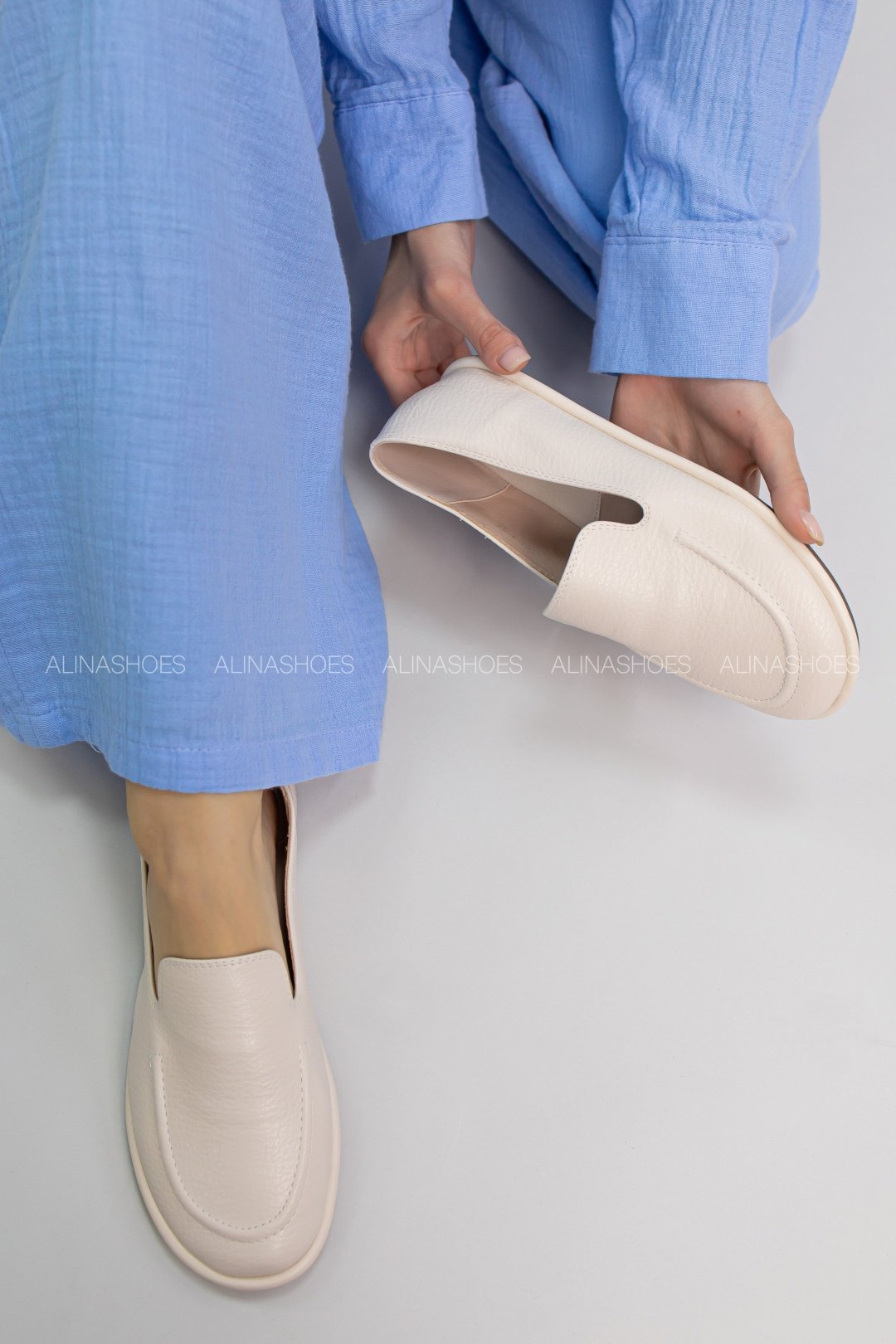 Мокасины alinashoes бежевый купить,NaN