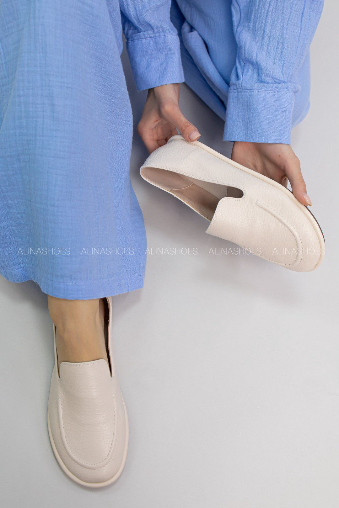 Мокасины alinashoes бежевый купить,NaN
