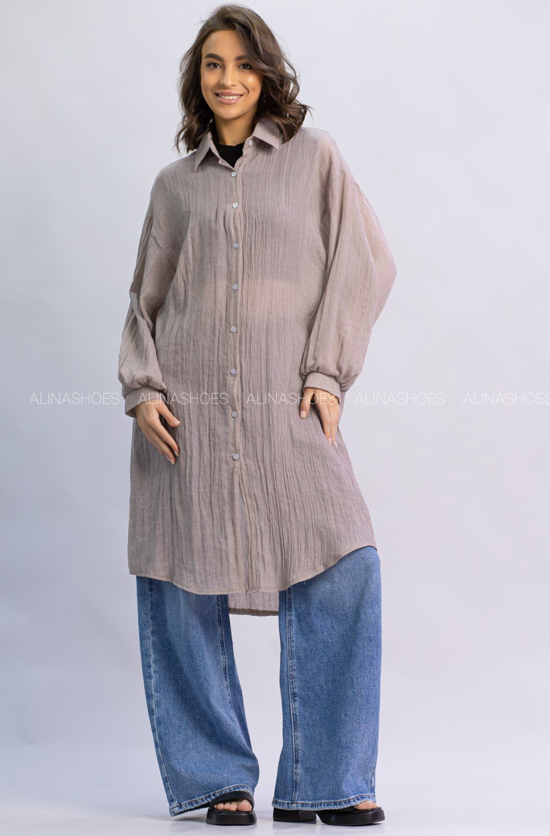 Рубашка alinashoes коричневый купить,NaN